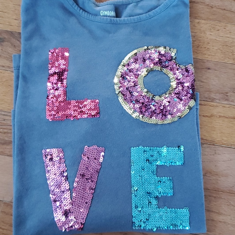 Girls 3/4 sleeve Gymboree LOVE top - Picture 2 of 4